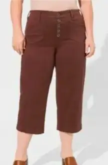 Torrid Sz 18 Brown Button-Up Wide-Leg Pants