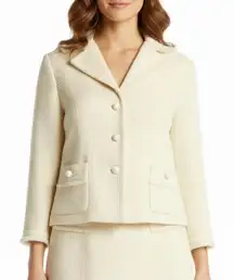 TALBOTS Tweed Blazer with Beaded Bobble Buttons