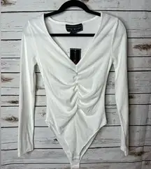 🌱Polly & Esther White long sleeve bodysuit Size M