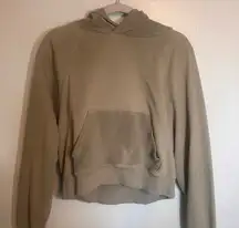 Olive Green Cropped Hoodie