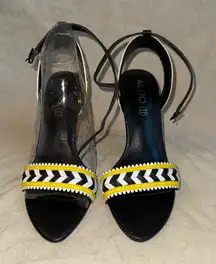 Aldo Black and Yellow Patterned Heels