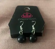 Black bead earrings