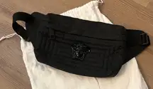 Versace nylon medusa belt bag in black