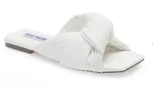 Steve Madden Sandal Womens Size 8.5 White Mentor Open Toe Slip On Slide