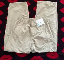 NWT Uniqlo tan cargo high waisted pants S