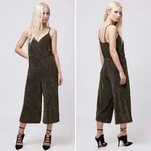 Topshop Glitter Wrap Culotte Jumpsuit - 4