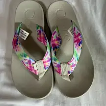 Chaco Chillos Flip Flop Sandals Light Tie Dye Rainbow JCH108786 Women’s Size 6