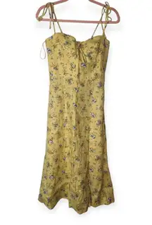 Reformation Midi Dress Yellow Felicity Print Taylor Swift Rare Hard To Find