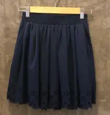 Love Me | Navy Blue Skater Mini Skirt