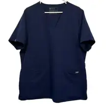 FIGS Women's  Casma Medical Hospital Nurse Doctors S/S Navy Scrub Top Size XXL