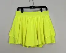 Lululemon Court Rival Perforated High Rise Skirt Skort Sz 12 HIYE Yellow Tennis