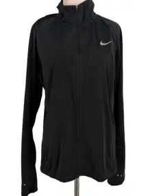 Nike Shield Running Black Full Zip Up Jacket Size Large