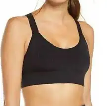 Zella black ribbed sports bra NWT size small