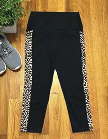 Zyia  Active Black Brown Cheetah Print Animal Print Leggings Women’s 8 - 10