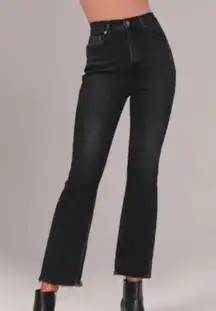 Abercrombie & Fitch The Kick Flare Ultra High Rise Jeans Black Wash