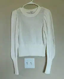 Others Follow White Cream Knit‎ Long Sleeve Crewneck Puff Sweater Small