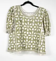 Solitare Women's Short Sleeve Textured Bouse Sz M‎