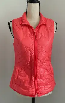 J.Crew Puffer Vest XS Neon Orange Quilted Sleeveless Jacket‎ Cabin Core Granola