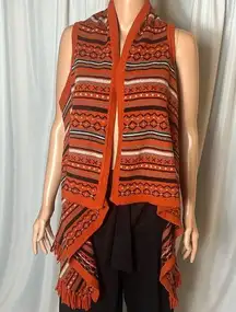 Cecico Sweater Vest Size S Bohemian Chic