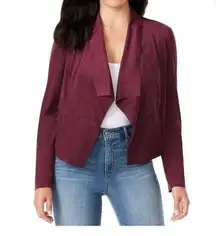 SOPHIA JEANS BY SOPHIA VERGERÀ FAUX SUEDE MOTO JACKET IN FIG SIZE LARGE