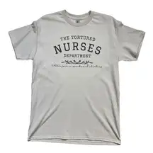 Gildan Tortured Nurses Department Scrubs and Charting Womens Large T-Shirt