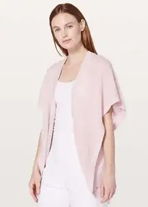 Lululemon Long Weekend Wrap Transformable Mesh Sweater in Misty Pink One Size