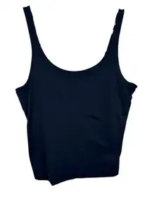 Chico's Black Nylon Scoop Neck Adjustable Strap Bra Lined Stretchy Tank Top Sz L