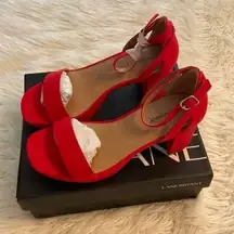 LANE BRYANT SANDALS size 10W color red brand new with box