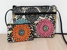 Danny K. Beverly Hills Tapestry Floral Print Adjustable Strap Crossbody Bag