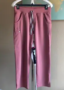 mauve medium petite straight leg scrub pants
