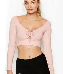 Victoria's Secret Dusty Pink Bustier Front Ruched Crop Top Size L