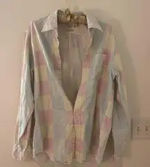 multicolor patchwork vintage Jcrew button up