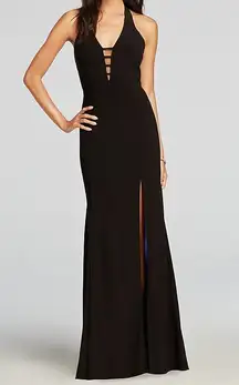 Halter Cut Out Formal Dress With Side Slit