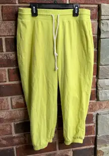 Lemon Yellow Capri Joggers Sweats M