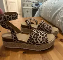 Cheetah Platform Sandals