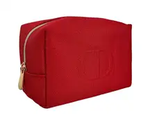 Dior Beauty CD Logo Berry Red Makeup Bag Zip Pouch