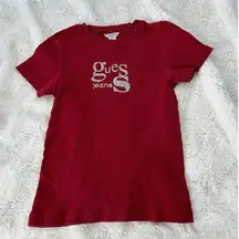 VTG Guess Jeans Red Short Sleeve Baby Tee