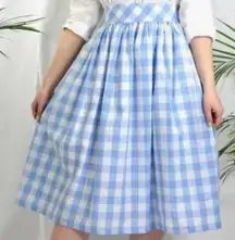 Unique Vintage Plaid Swing skirt with Pockets