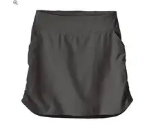 Patagonia Charcoal Gray Tech Fishing Skort Athletic with ability to Ruche sides