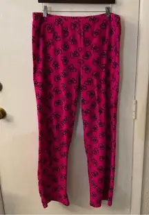 Hello Kitty Sanrio 2015 Hot Pink Bow Plush Pajamas PJs