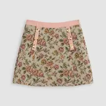 Cider NWT  Contrasting Trim Floral Pattern Mini Skirt Sz XL