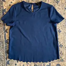 Scalloped Short Sleeve Top