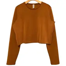 SPANX Women’s Size L Copper Tan Airessentials Relaxed Long Sleeve Top Shirt
