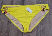 Cacique Swim NWT Bright Yellow Plus Size 26 Tassel Bikini Bathing Suit Bottoms