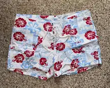 Vintage OP cotton floral summer beach swim shorts medium