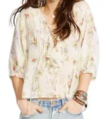 Denim & Supply Ralph Lauren Floral Ruffled Poet Top Size Small