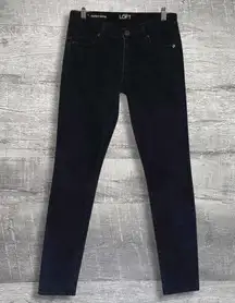 Ann Taylor LOFT Modern Skinny Ankle Jean 2 Low Rise (28X30) Black Wash Denim