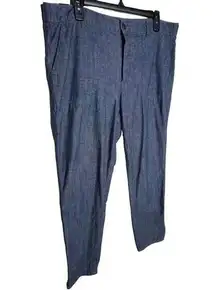 Vince Trouser Pants Chambray‎ Rolled Cropped Women's W31 Denim Rinse Blue