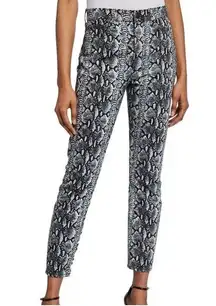 Alice + Olivia Jeans Good High Rise Skinny Jeans Snake Print Black White size 27