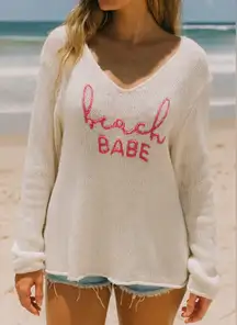Wooden ships beach babe sweater M/L